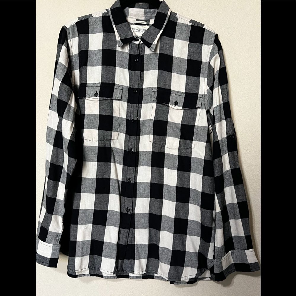 G- Denim & Supply Black/Beige Plaid Shirt